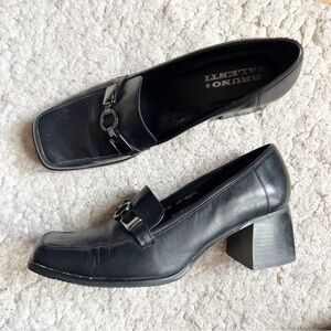 Bruno Valenti Maine Square Toed Block Heeled Loafers
